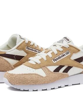 Reebok Women's Classic Leather Sneakers in Chalk/Tan/Unearthed Brown size 7